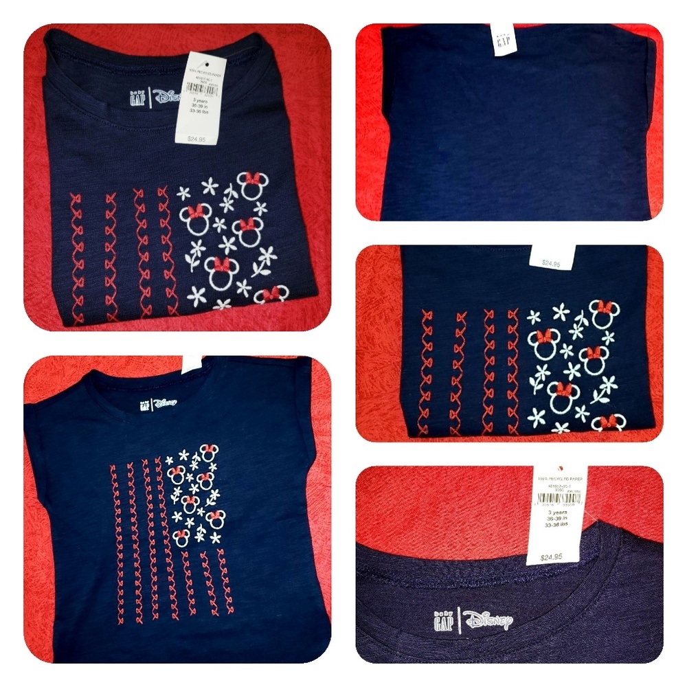 Baby Gap Embroidered Disney FlagT-shirt size 3T